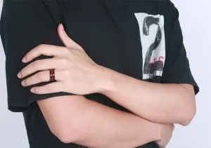 Retro Tungsten Carbide Wood Effect Ring Engagement