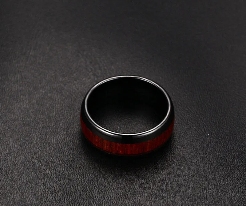 Retro Tungsten Carbide Wood Effect Ring Engagement