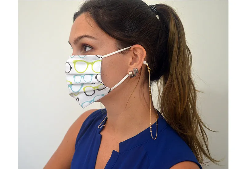 Reusable Pleated Face Masks, 3 Pack (Heart or Glasses Pattern)