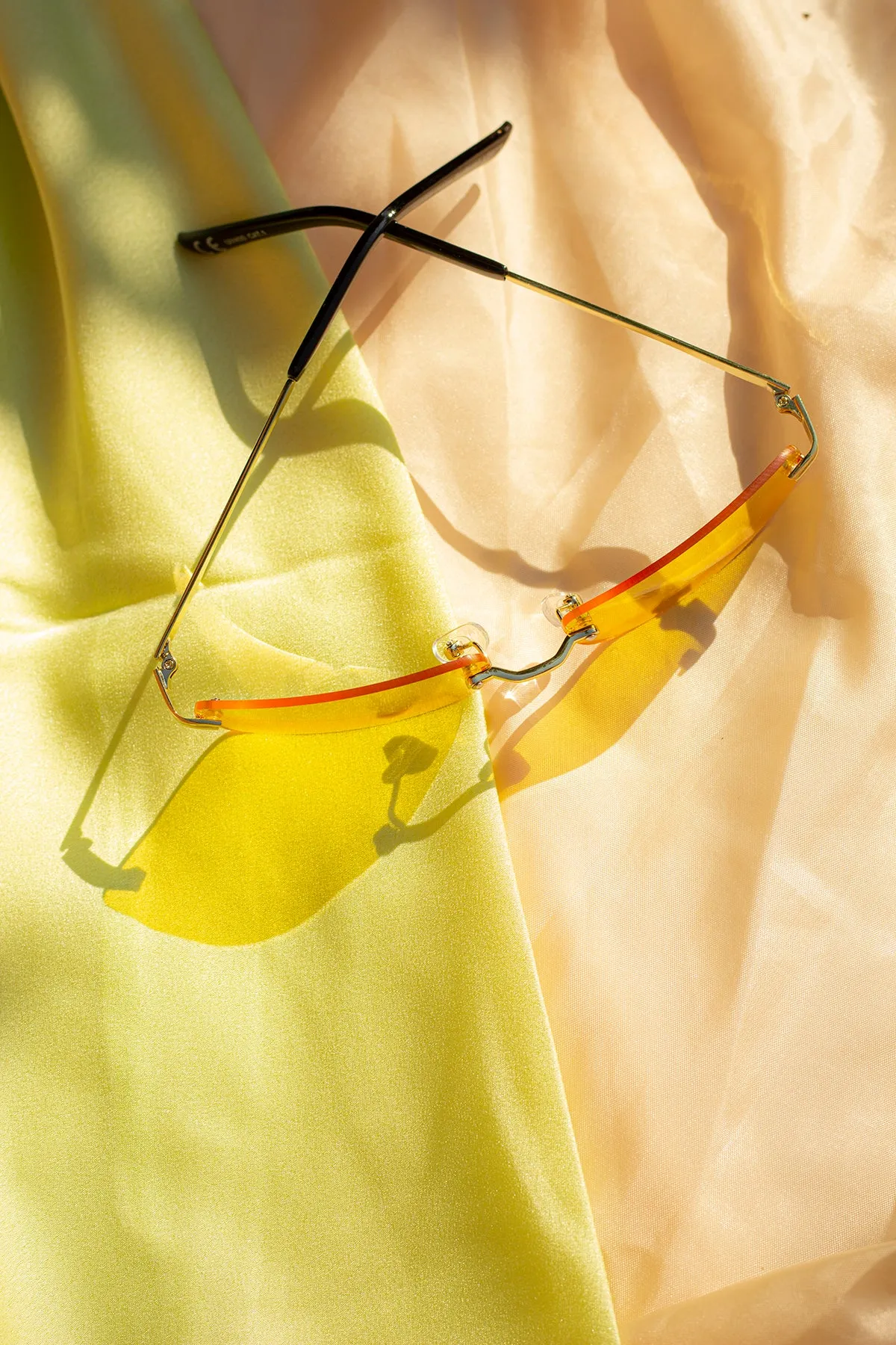 Rimless Rectangle Colour Tint Sunglasses