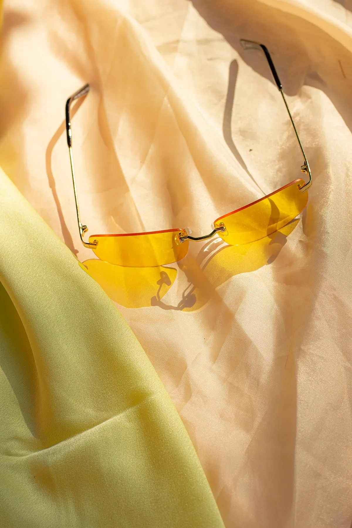 Rimless Rectangle Colour Tint Sunglasses