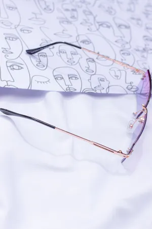 Rimless Rectangle Colour Tint Sunglasses