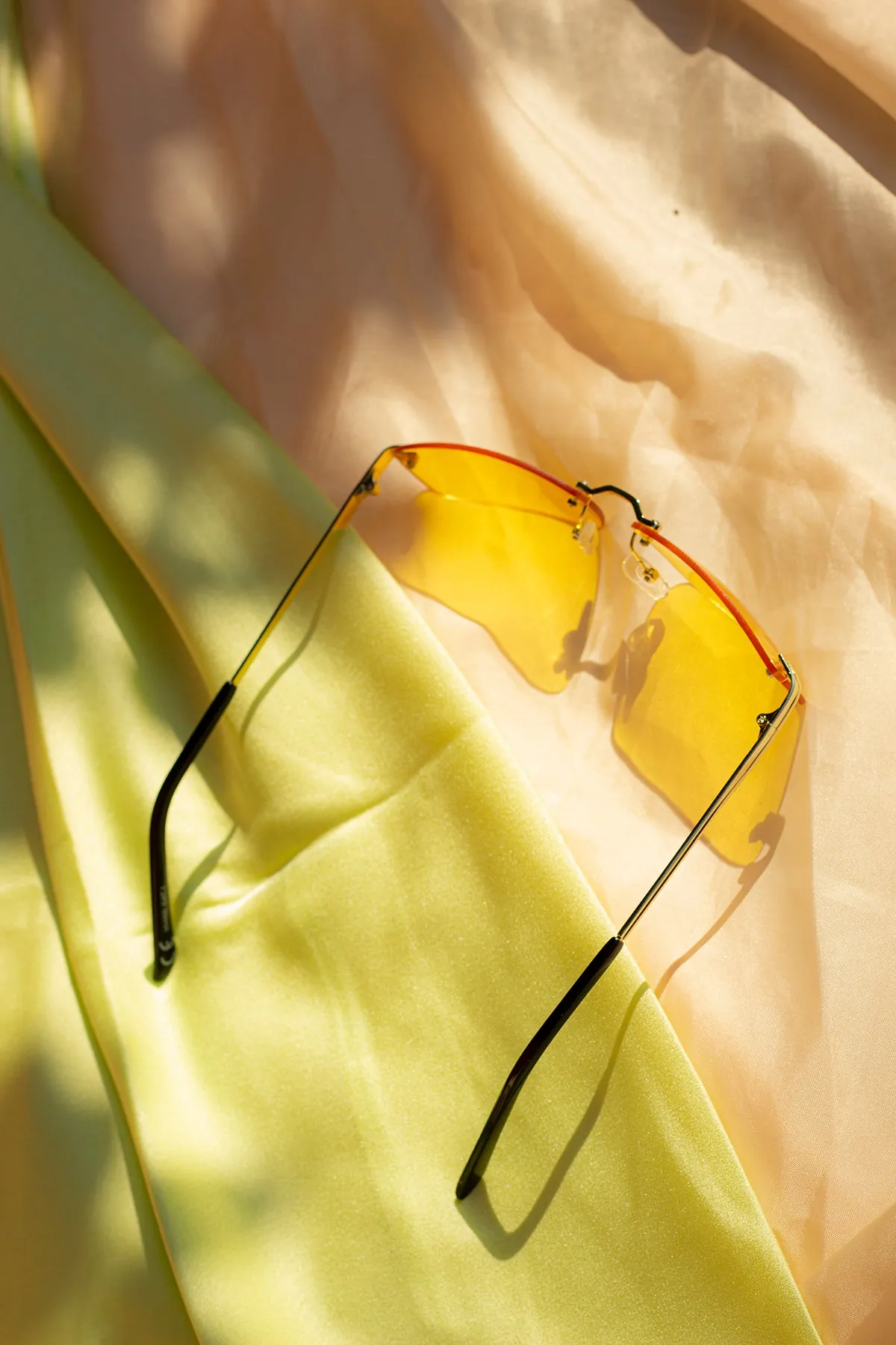 Rimless Rectangle Colour Tint Sunglasses
