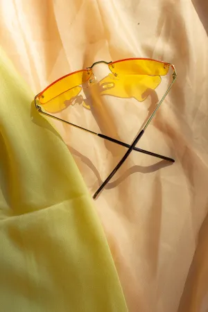 Rimless Rectangle Colour Tint Sunglasses