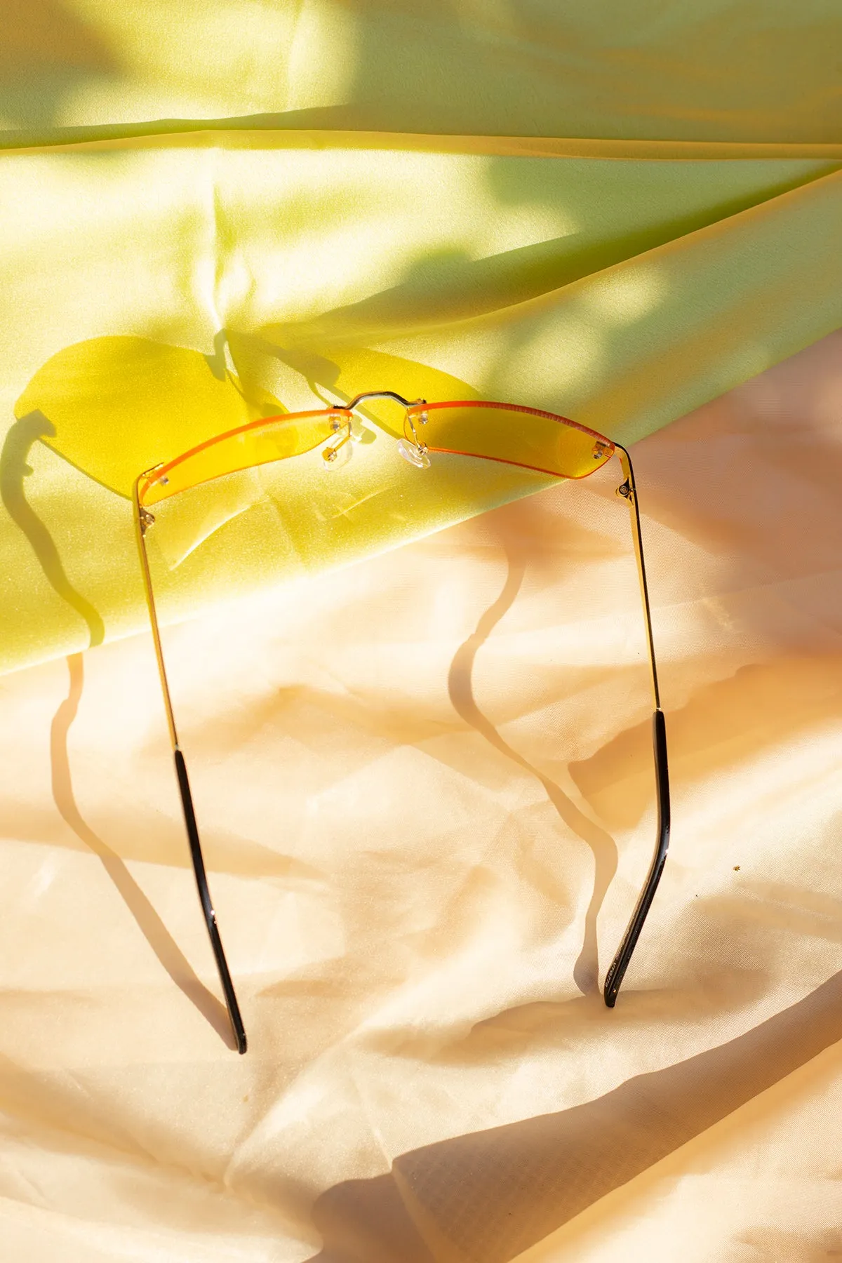 Rimless Rectangle Colour Tint Sunglasses