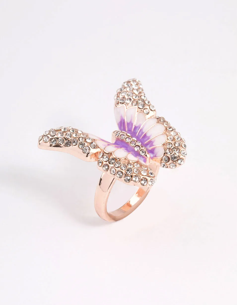 Rose Gold Grand Butterfly Ring