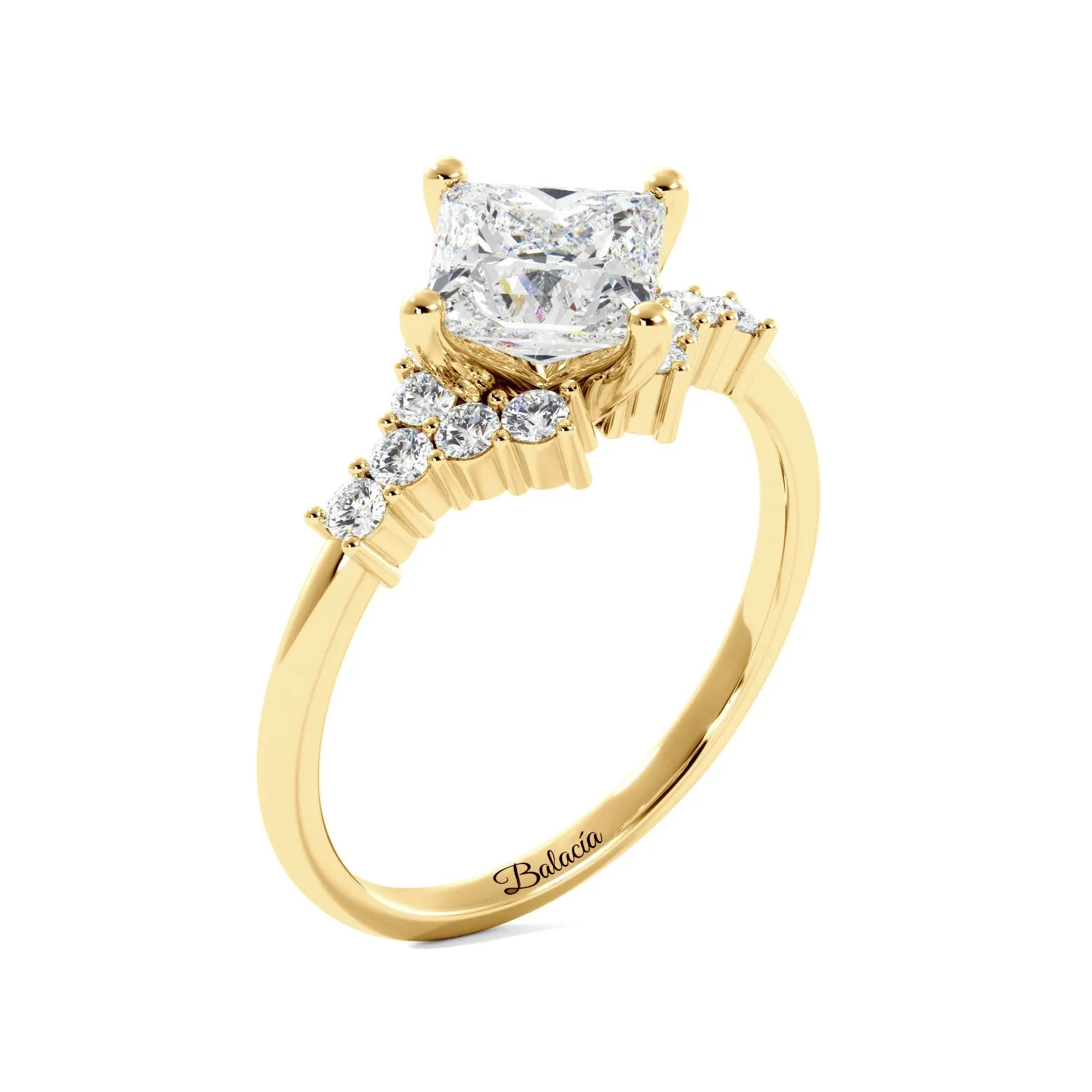Round Cut Rings of Saturn Engagement Ring