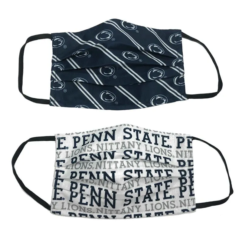 Sale - 2 PACK - Three Layer Penn State Nittany Lions Logo Face Masks