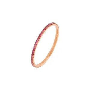 Sapphire Pink Colored Band 14K