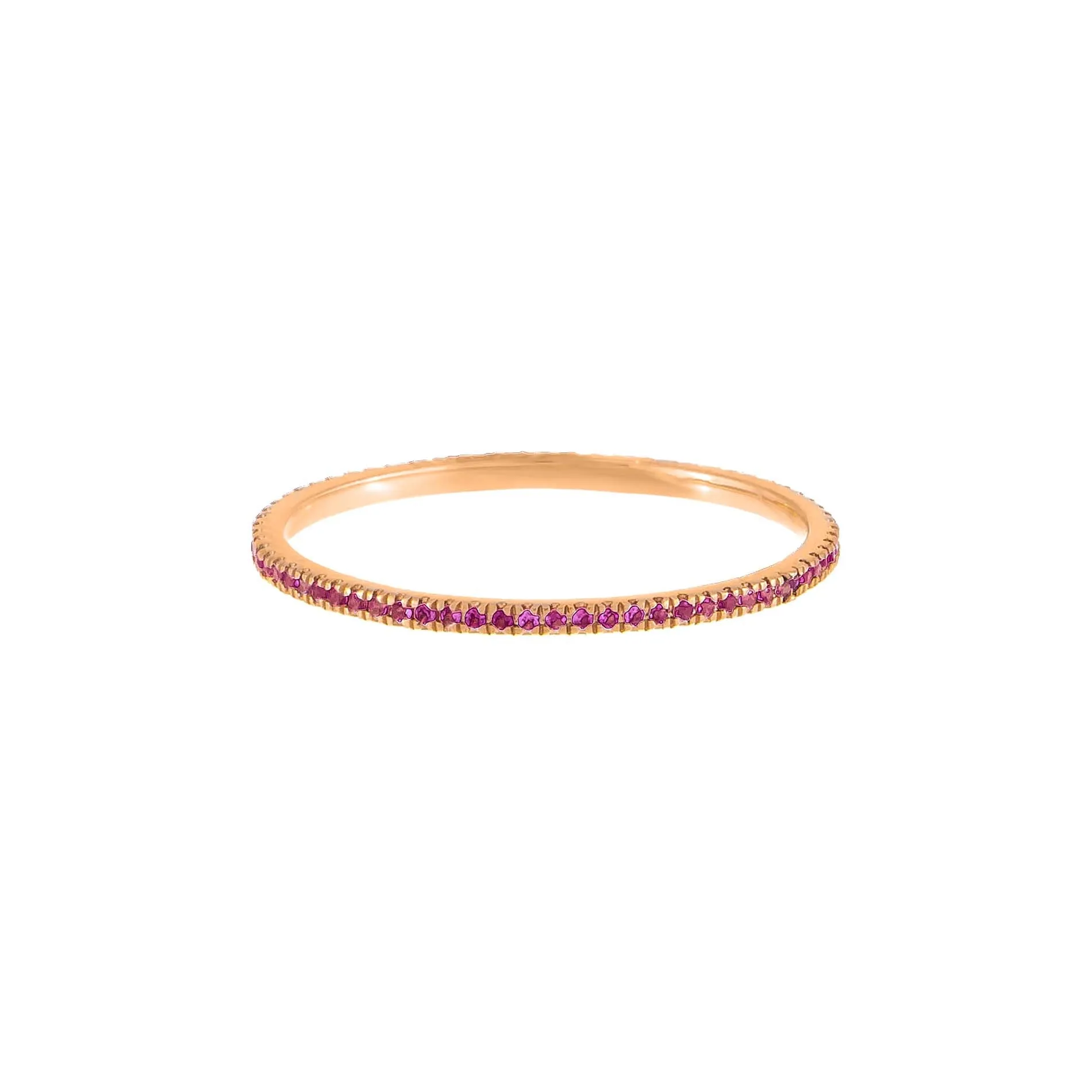 Sapphire Pink Colored Band 14K