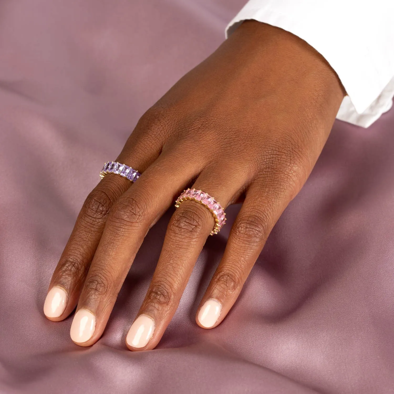 Sapphire Pink Eternity Band