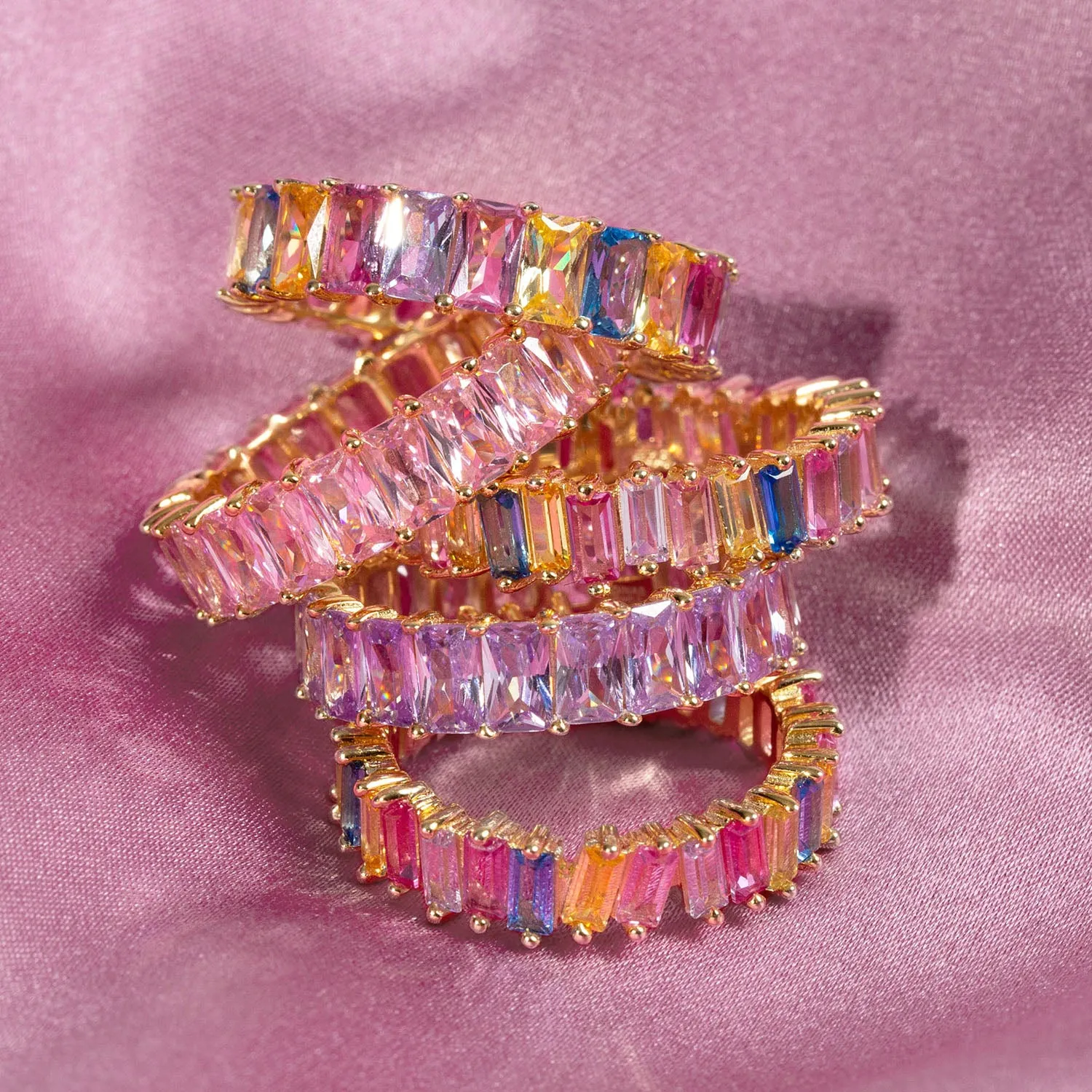Sapphire Pink Eternity Band