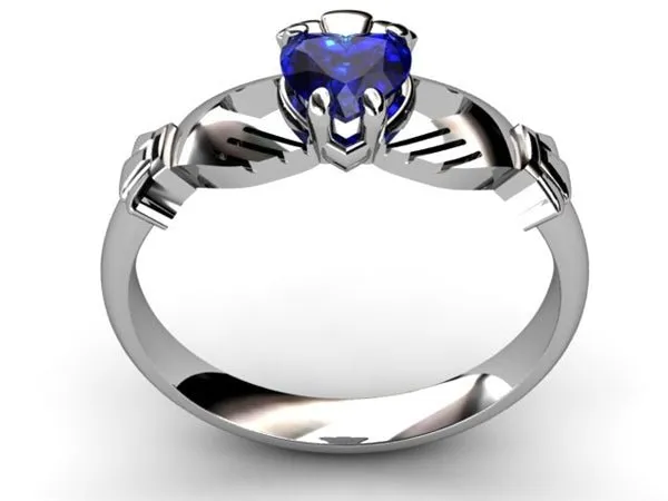SAPPHIRE PLATINUM Claddagh Ring