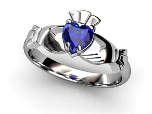 SAPPHIRE PLATINUM Claddagh Ring