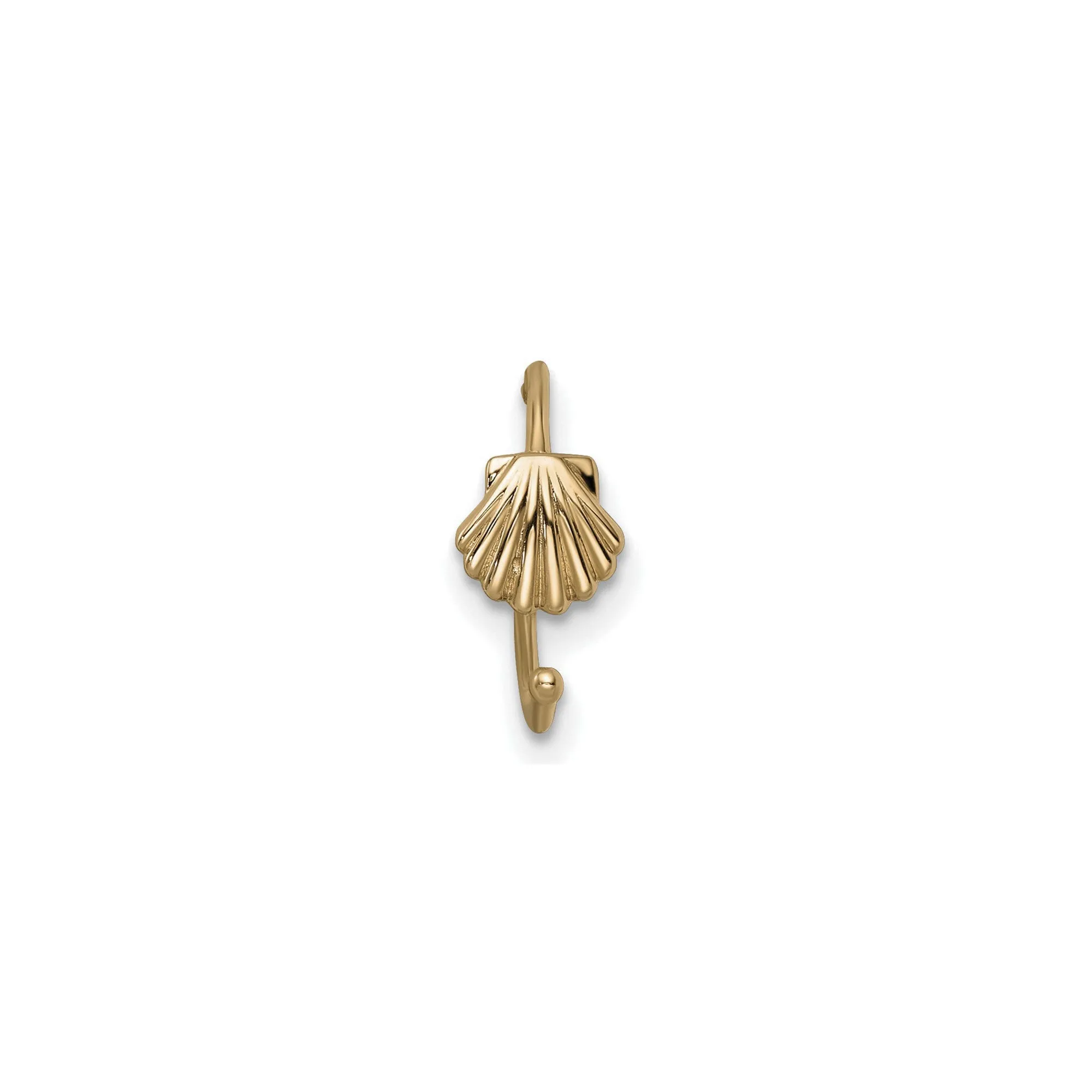 Scallop Shell Hoop Nose Ring (14K)