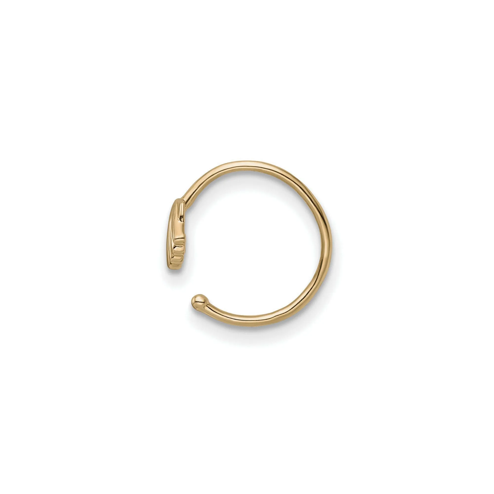 Scallop Shell Hoop Nose Ring (14K)