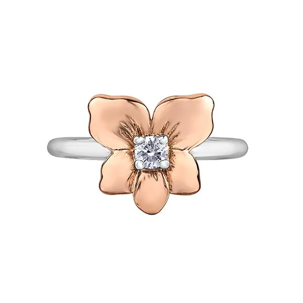 Shelly Purdy 14K White and Rose Gold New Brunswick Purple Violet (0.12ct) Canadian Maple Leaf Diamond Ring