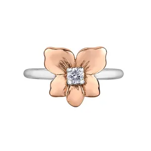 Shelly Purdy 14K White and Rose Gold New Brunswick Purple Violet (0.12ct) Canadian Maple Leaf Diamond Ring