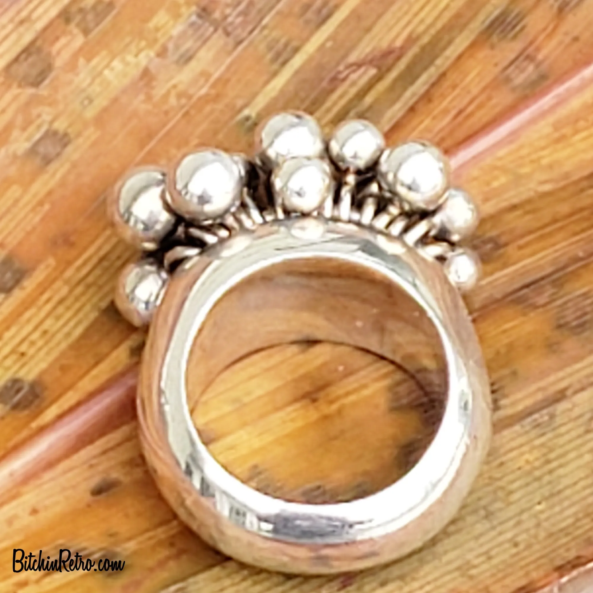 Silpada Sterling Silver Cha Cha Ring With Beaded Ball Accents
