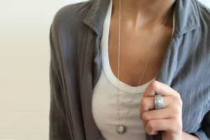 Silver & Concrete Pattern Ball Necklace