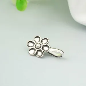 Silver Ethnic Oxidized Nose Ring