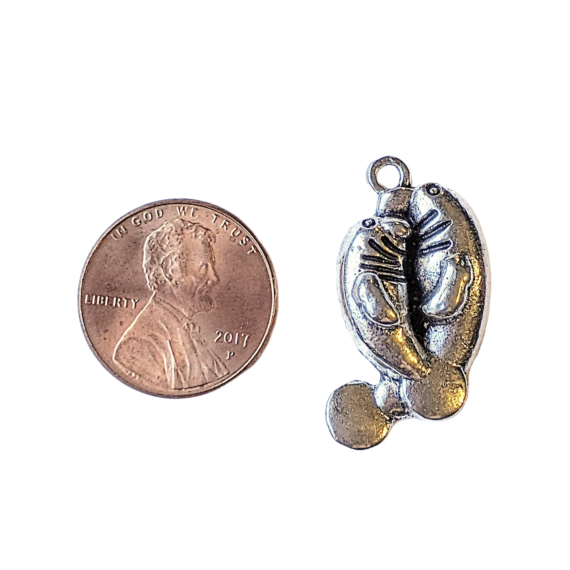 Silver Manatee & Calf Pendant