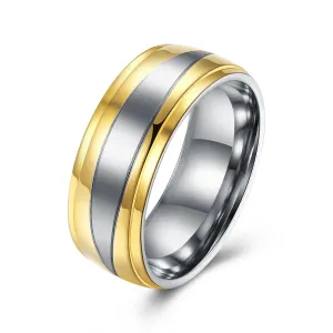 Silver-Plated & 18K Gold-Plated Rounded Band Ring