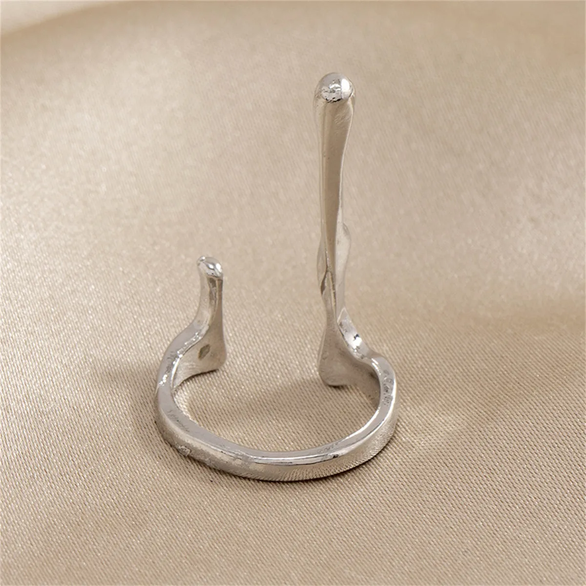 Silver-Plated Bar Open Ring