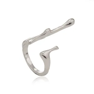 Silver-Plated Bar Open Ring