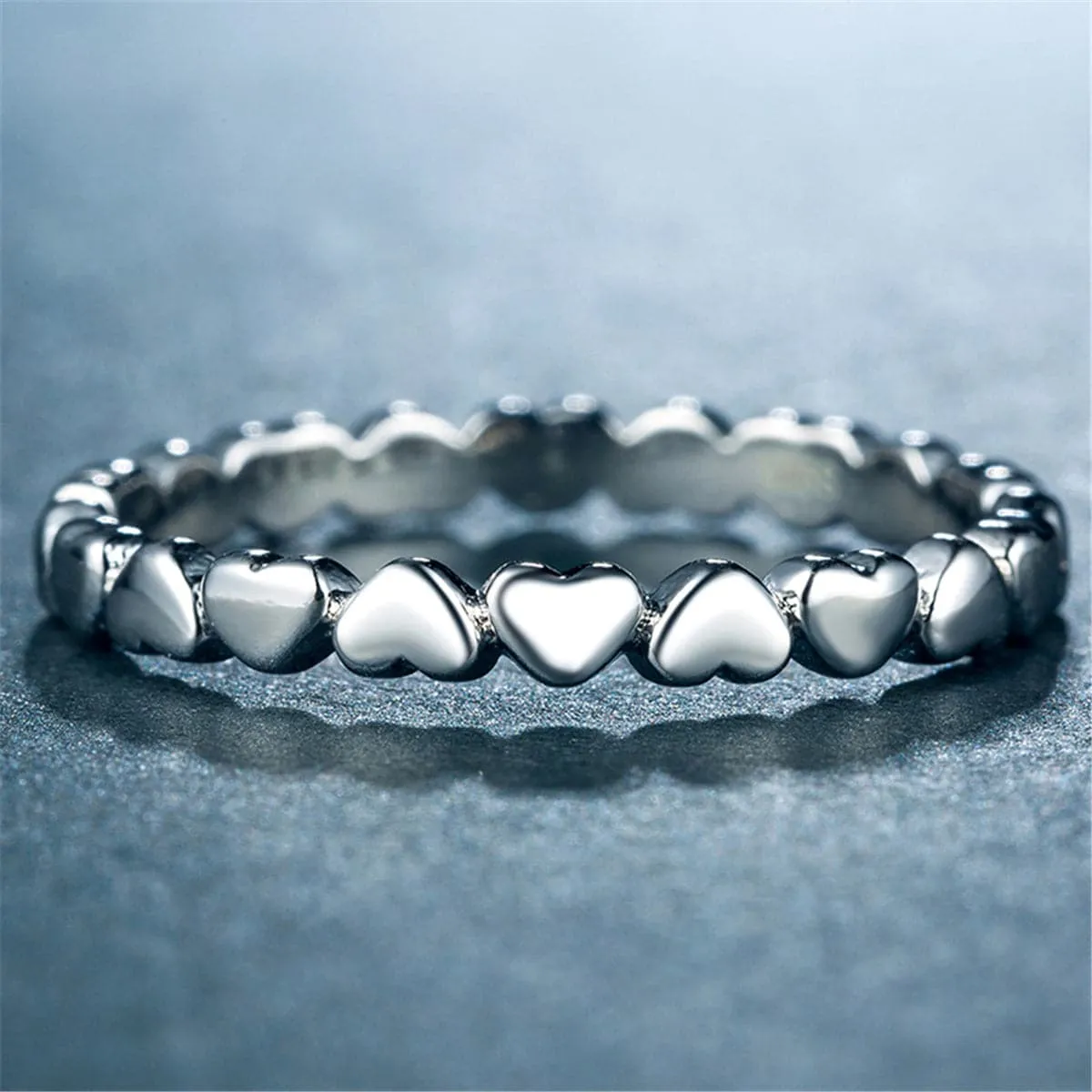 Silver-Plated Interlocking Heart Band