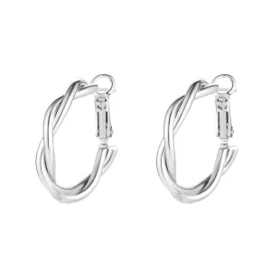 Silver-Plated Twine Hoop Earrings