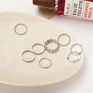 Silver-Plated Twine Ring Set