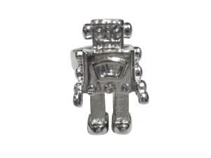 Silver Toned Retro Robot Adjustable Size Fashion Ring
