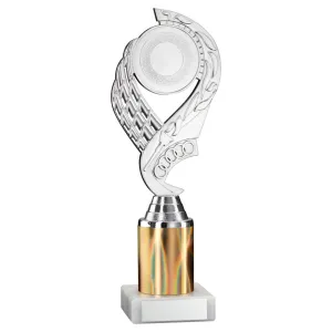 Silver/Gold 'Olympic' Plastic Award On Marble Base With Tube Riser