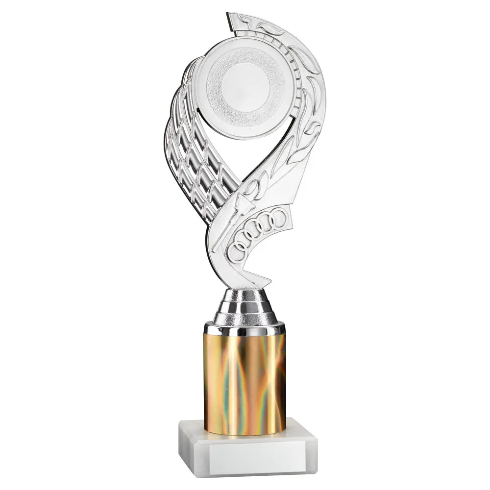 Silver/Gold 'Olympic' Plastic Award On Marble Base With Tube Riser