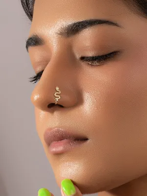 Snake Decor Nose Cuff - Gold