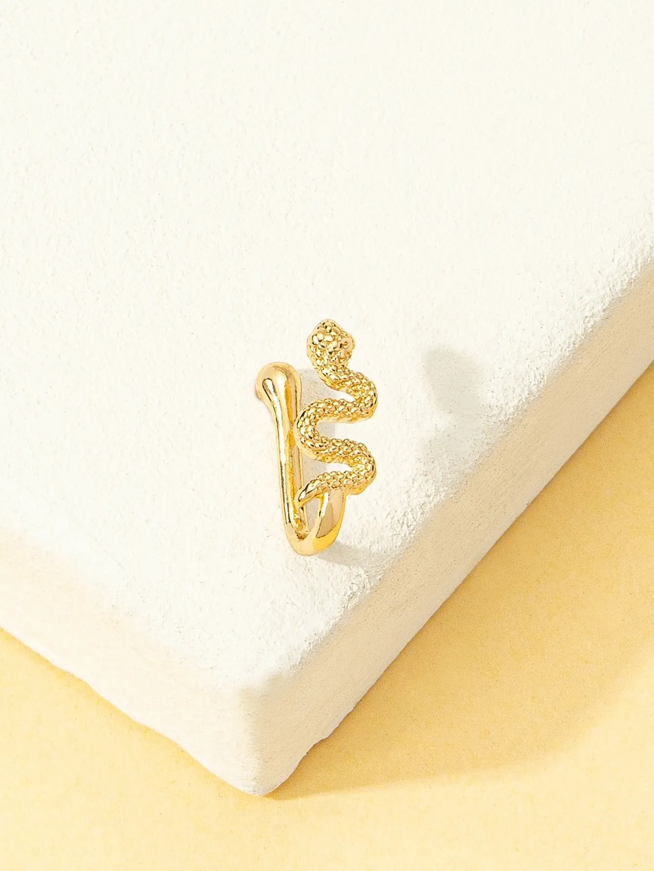 Snake Decor Nose Cuff - Gold