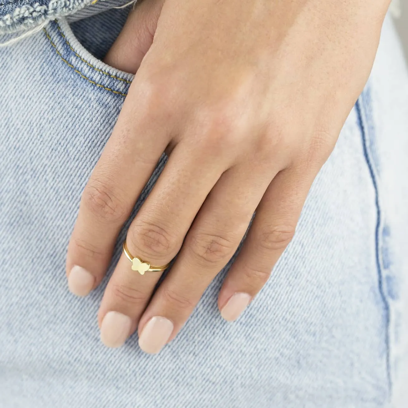 Solid Butterfly Ring