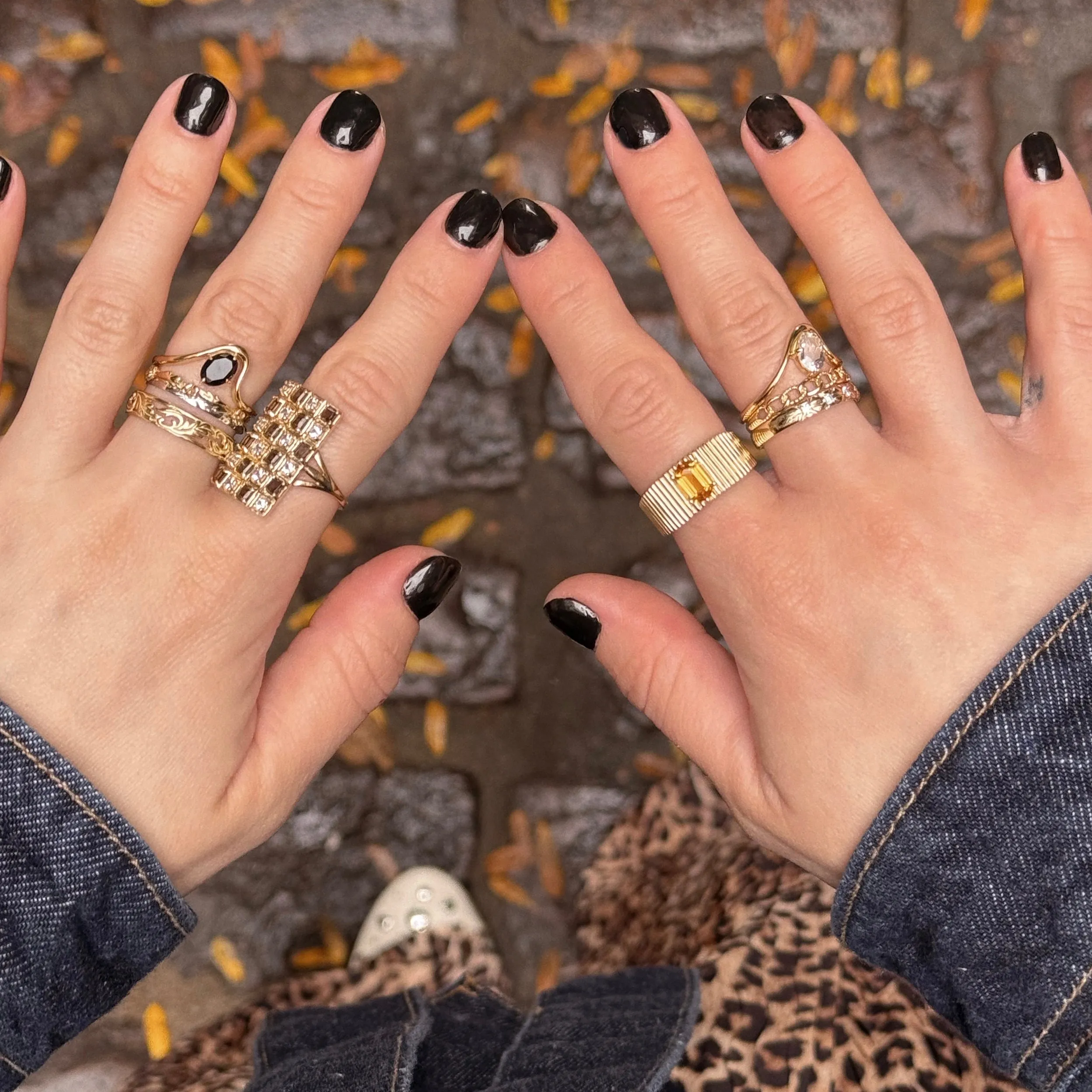 Solid Gold Citrine Bold Fluted Cigar Band