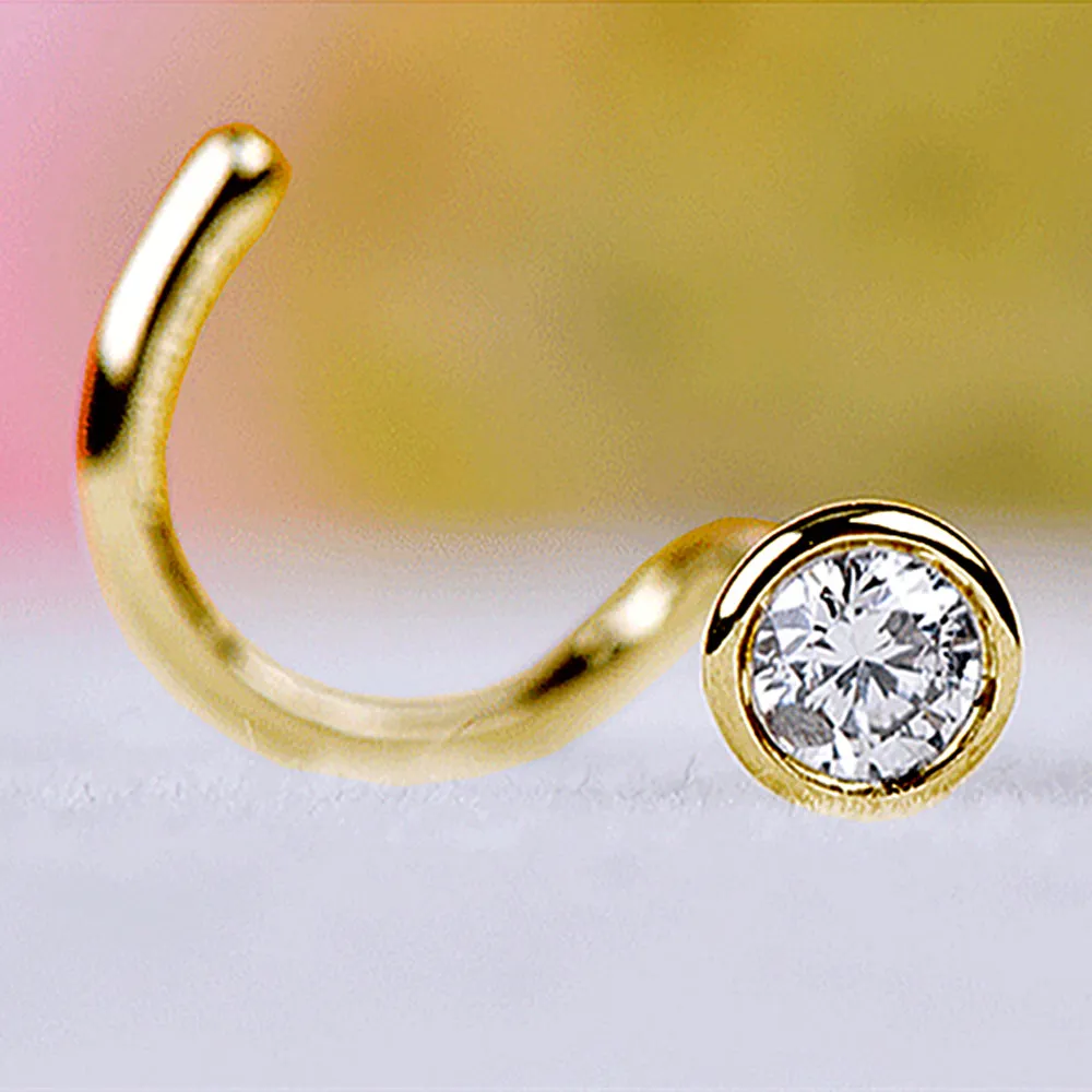 Solid Gold Diamond Nose Stud