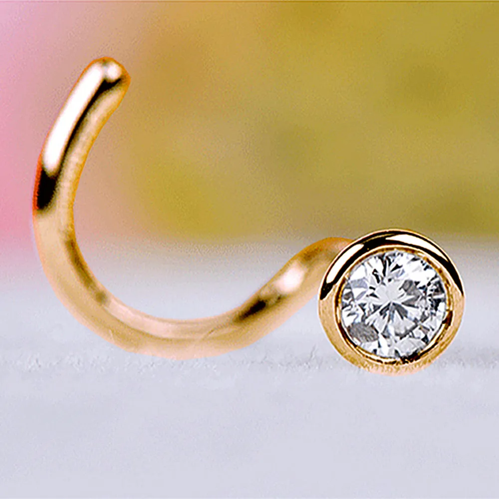 Solid Gold Diamond Nose Stud