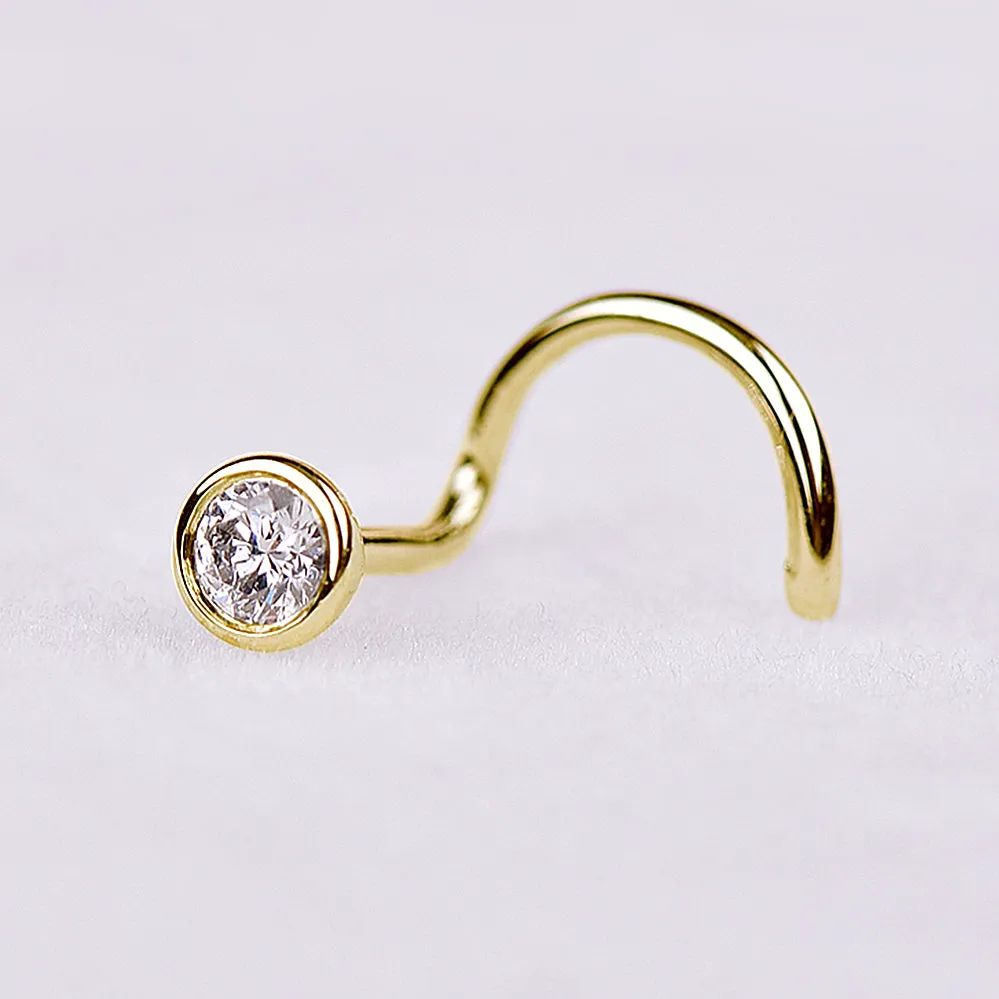 Solid Gold Diamond Nose Stud