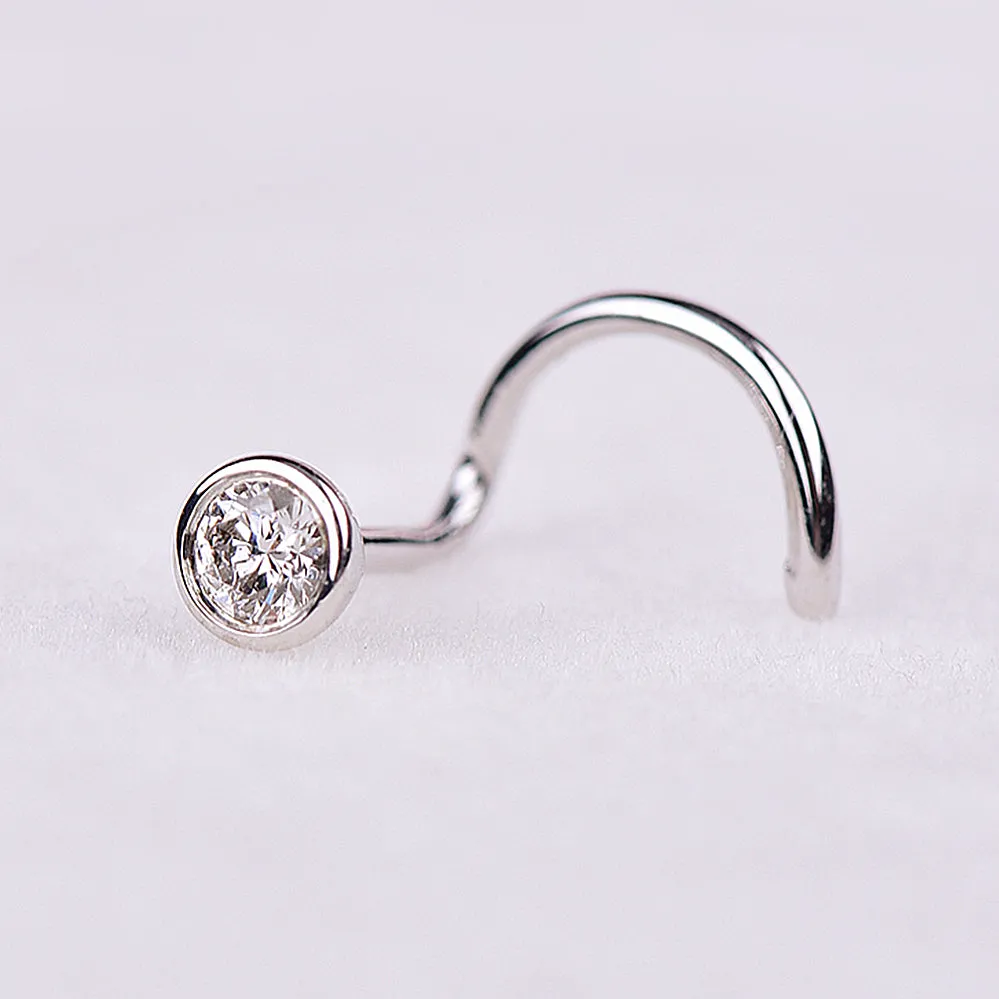 Solid Gold Diamond Nose Stud