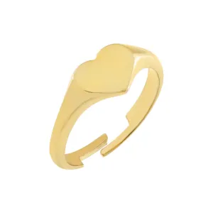 Solid Heart Adjustable Ring