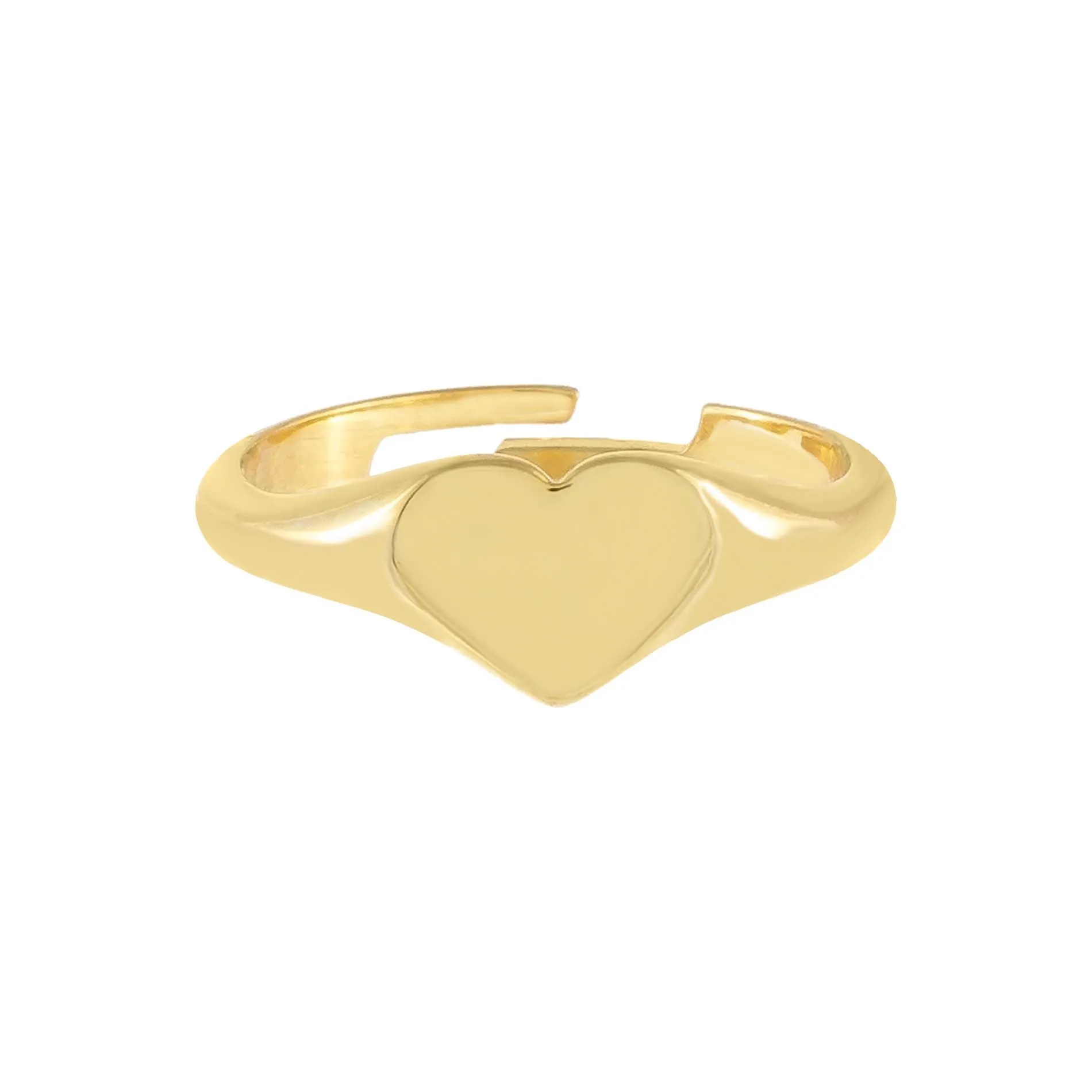Solid Heart Adjustable Ring