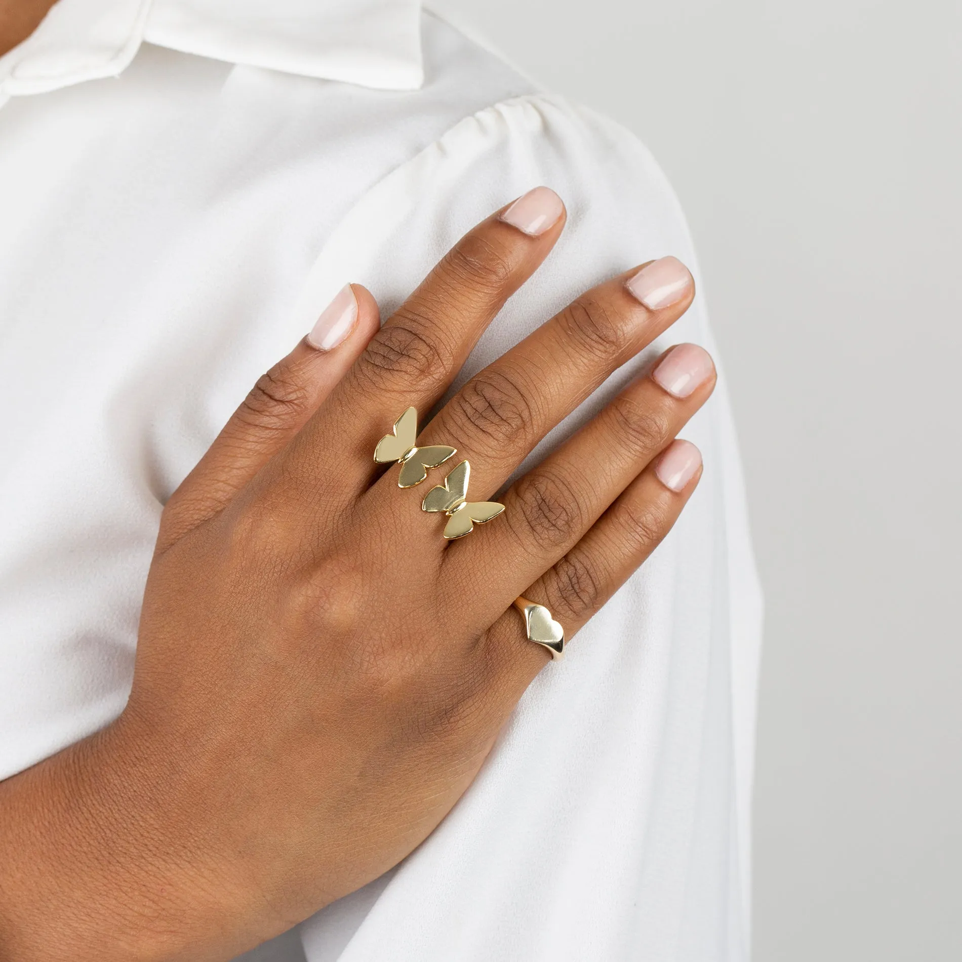 Solid Heart Adjustable Ring
