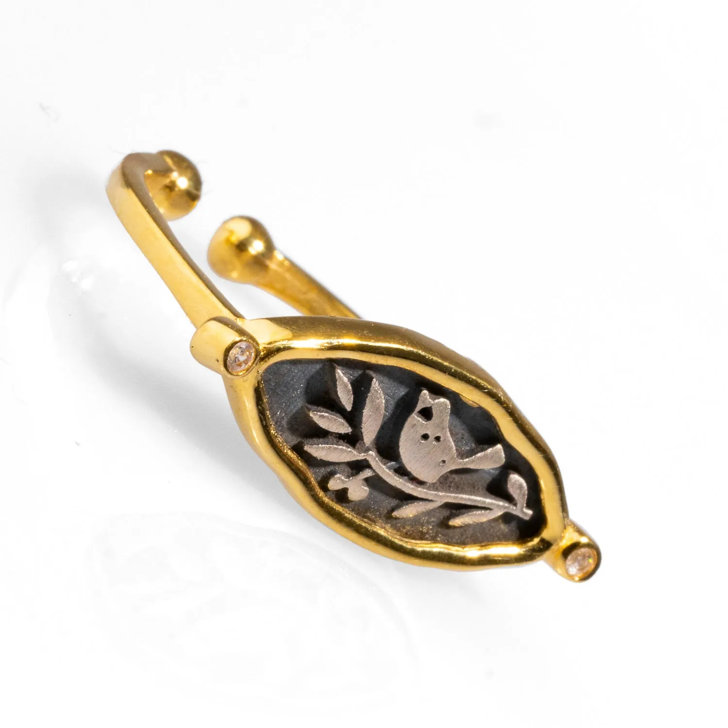 Spiritual Bird Olive Leaf Adjustable Ring