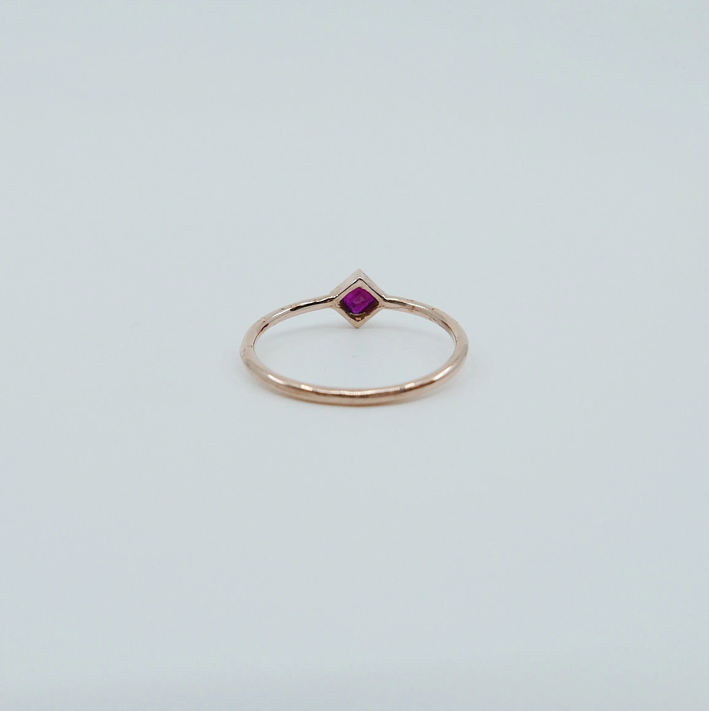 Square Bezel Ruby Ring