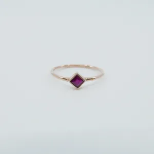 Square Bezel Ruby Ring