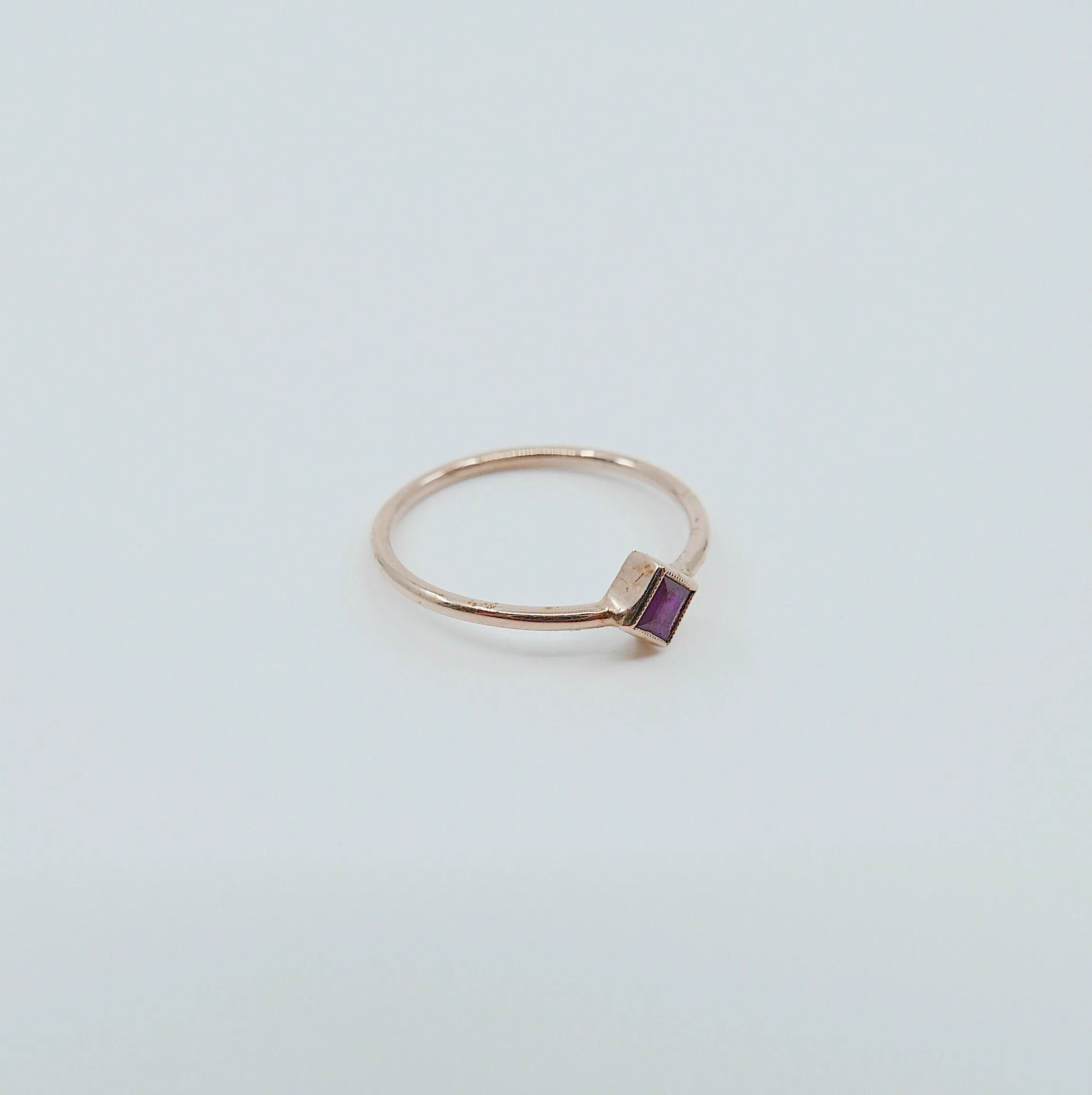 Square Bezel Ruby Ring
